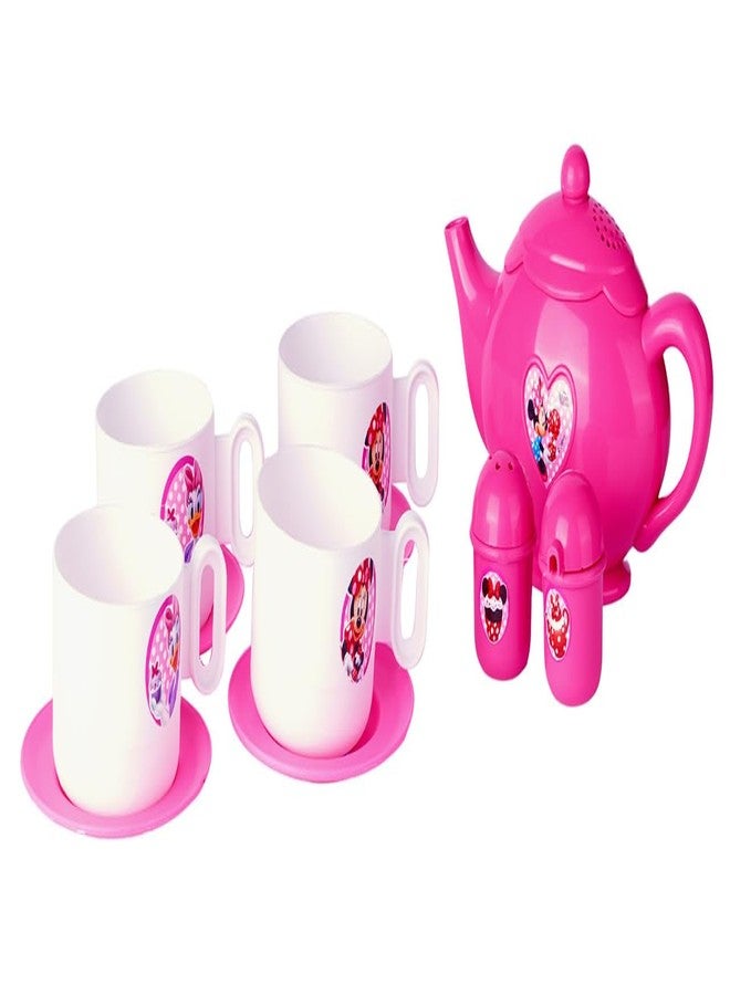 Kriiddaank Minnie Tea Set with Tray 12 Pcs Set for Boys and Girls Plate Cups Tray Role Play Toys Tea Accessories 12 Pcs - Image 3